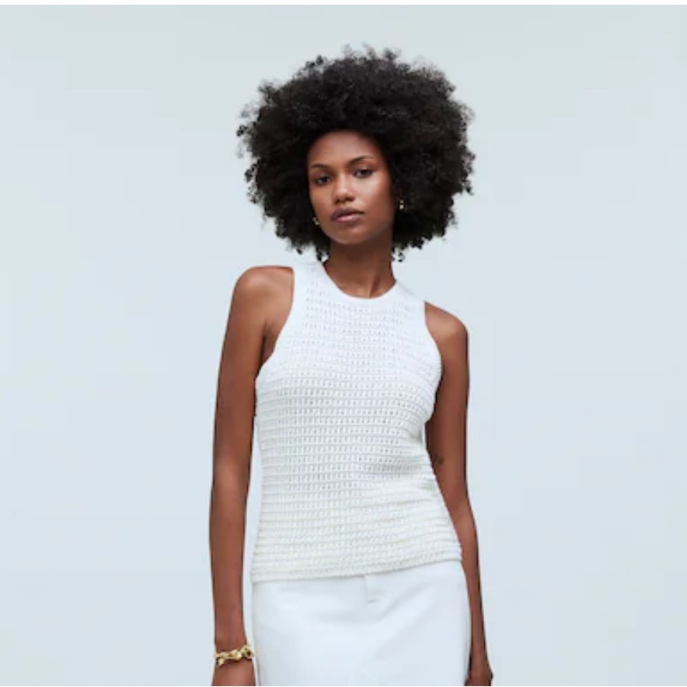 New Madewell Cream Crochet Tank Top